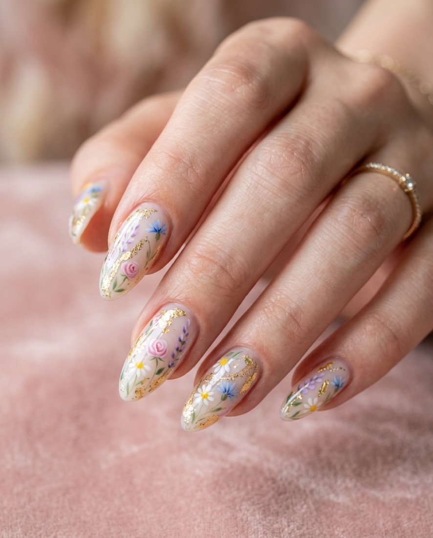 Hand-painted floral set